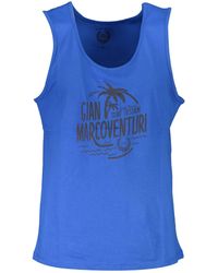 Gianmarco Venturi - T-Shirt Blaues -Tanktop mit Rundhalsausschnitt und - Lyst