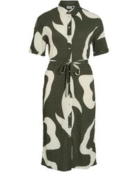 Vila - Shirtkleid Modisches Blusen-Design mit Bindeband und Knopfleiste - Lyst