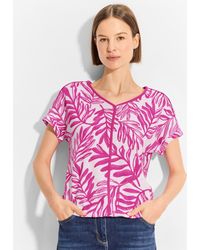 Cecil - T-Shirt mit Blätterprint - Lyst