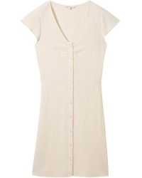 Tom Tailor - Midikleid v-neck mini dress with buttons - Lyst