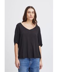 Ichi - Kurzarmbluse IHMARRAKECH SO SS9 sommerliche Bluse mit V-Ausschnitt - Lyst