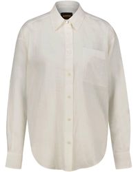 BOSS - Klassische Bluse Hemdbluse BOSTIK aus Ramie (1-tlg) - Lyst