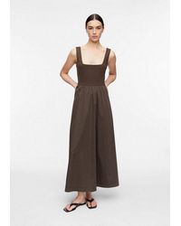 Comma, - Midikleid Kleid Kleid Im Fabricmix Mit Popeline-Rock Und Eingrifftaschen - Lyst