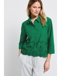 Street One - Hemdbluse mit Stickerei und Knopfleiste - Lyst