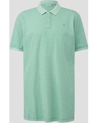 S.oliver - Kurzarmshirt Poloshirt mit kleinem -Print Logo, Garment Dye - Lyst