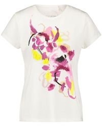 Taifun - - mit Print - T-Shirt kurzarm - Basic - Blumenmuster - Lyst