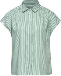 Street One - Blusenshirt LTD QR striped shirtcollar blo, soft moss green - Lyst