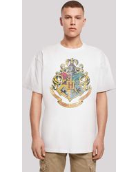 F4NT4STIC - T-Shirt Harry Potter Distressed Hogwarts Crest Print - Lyst