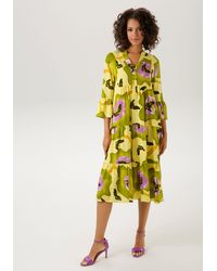 Aniston CASUAL - Blusenkleid mit großflächigem, graphischem Blumendruck - Lyst