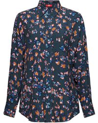 Esprit - Langarmbluse Button-Down-Hemd mit Print - Lyst