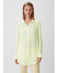 Comma, - Langarmbluse Longbluse aus Chiffon - Lyst