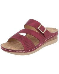 Ital-Design - Damen Keilsandale Mit Schnalle Und Komfortfußbett Pantolette (91849268) Keilabsatz/Wedge Keilsandaletten - Lyst