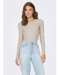 ONLY - Langarmshirt ONLEMMA L/S O-NECK SHORT TOP NOOS JRS - Lyst