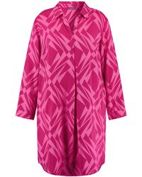 Samoon - A-Linien-Kleid Blusenkleid mit grafischem Print - Lyst
