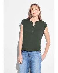 Cecil - T-Shirt aus reiner Baumwolle - Lyst