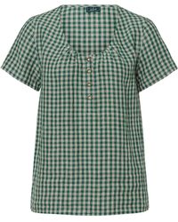 Luis Steindl - Trachtenbluse Halbarm-Vichy-Leinenbluse - Lyst