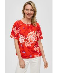 S.oliver - Kurzarmbluse Bluse mit All-over-Print - Lyst