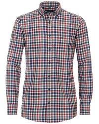 CASA MODA - Flanellhemd Übergröße rot-blau-grau kariert - Lyst