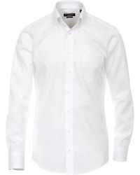 CASA MODA - Businesshemd Langarm Hemd uni regular fit button-down Kragen, weiß HL14, 37 - Lyst