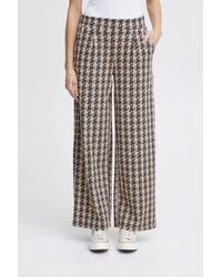 Ichi - Stoffhose IHKATE HOUNDSTOOTH WIDE PA Modische Hose zum passenden Blazer - Lyst
