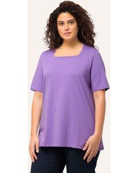 Ulla Popken - T-Shirt A-Linie Carré-Ausschnitt Halbarm - Lyst