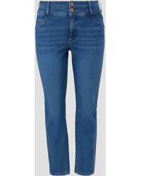 TRIANGL - Stoffhose Jeans / Fit / Mid Rise / Slim Leg Waschung, Logo, Kontrastnähte - Lyst