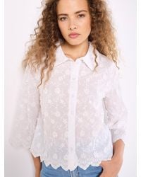 Apricot - Spitzenbluse Kurze Bluse, mit Blumenapplikation - Lyst