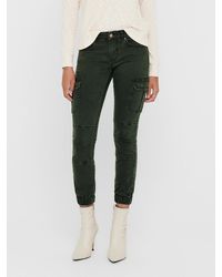 ONLY - Slim-fit- Cargo Jeans Hose Mid Waist Denim Jogger Pants ONLMISSOURI 4676 in Grün-3 - Lyst