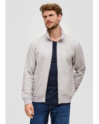 S.oliver - Allwetterjacke Sweatshirt-Jacke mit Stehkragen Logo, Streifen-Detail - Lyst