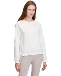 Cartoon - Sweatshirt mit Rippbündchen Rüschen - Lyst