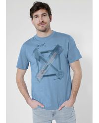 Street One Men - T-Shirt mit coolen Frontprint - Lyst