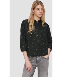 QS - Langarmbluse Baumwollbluse mit All-over-Print - Lyst