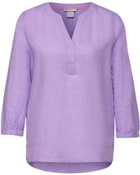 Street One - Blusenshirt LS_Solid Splitneck blouse w ga, smell of lavender - Lyst