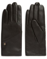 Tommy Hilfiger - Lederhandschuhe Elevated Chic Leather Gloves Regular Fit Mit Markenlogo - Lyst