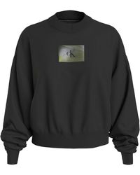 Calvin Klein - Sweatshirt ILLUMINATED BOX LOGO CREW NECK - Lyst