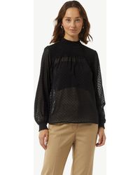 Comma, - Langarmbluse Transparente Jacquard-Bluse mit - Lyst