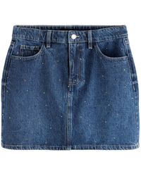 Next - Jeansrock Verzierter Jeans-Minirock aus 100 % Baumwolle (1-tlg) - Lyst