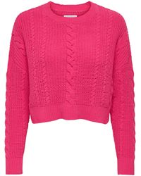 ONLY - Strickpullover ONLMALENA LIFE LS CROPPED O-NECK KN - Lyst
