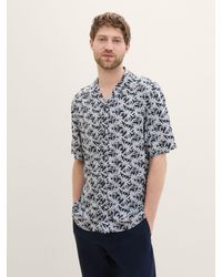 Tom Tailor - Langarmhemd Gemustertes Kurzarmhemd aus Viskose - Lyst