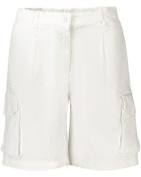 K-Way - 5-Pocket-Hose Weiße Bermuda-Shorts mit Cargotaschen und flexiblem Bund - Lyst