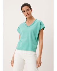 S.oliver - Shirttop T-Shirt mit Häkelspitze Spitze - Lyst