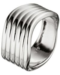 JOBO - Silberring Statement Breit Geschwungen, 925 Silber Rhodiniert - Lyst