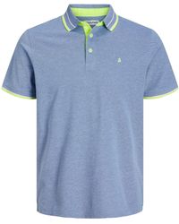 Jack & Jones - Poloshirt Polo Shirt JJEPAULOS Sommer Hemd Kragen Pique Cotton (1-tlg) 3613 in Blau-4 - Lyst