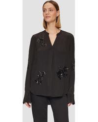 S.oliver - Langarmbluse Tunika-Bluse mit Pailletten-Detail Stickerei - Lyst