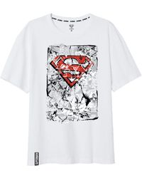 Dc Comics - Print- Superman Kurzarm T-Shirt Gr. S bis XXL, 100% Baumwolle - Lyst