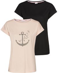 Kangaroos - T-Shirt (Packung, 2-tlg., 2er-Pack) aus elastischem Jersey - Lyst