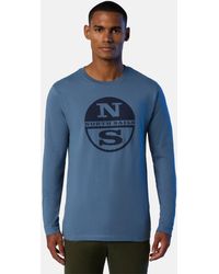 North Sails - Langarm-T-Shirt Logo-Druck mit klassischem Design - Lyst