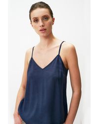 Jimmy Key - Blusentop Klassisch Bluse mit V-Ausschnitt Träger - Lyst