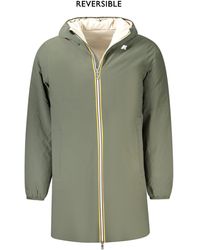K-Way - Outdoorjacke Wattierte jacke grün/beige mit Kapuze – Reversibel und stilvo - Lyst