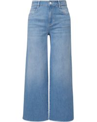 comma casual identity - 5-Pocket- Jeans-Culotte mit ausgefranstem Saum Waschung - Lyst
